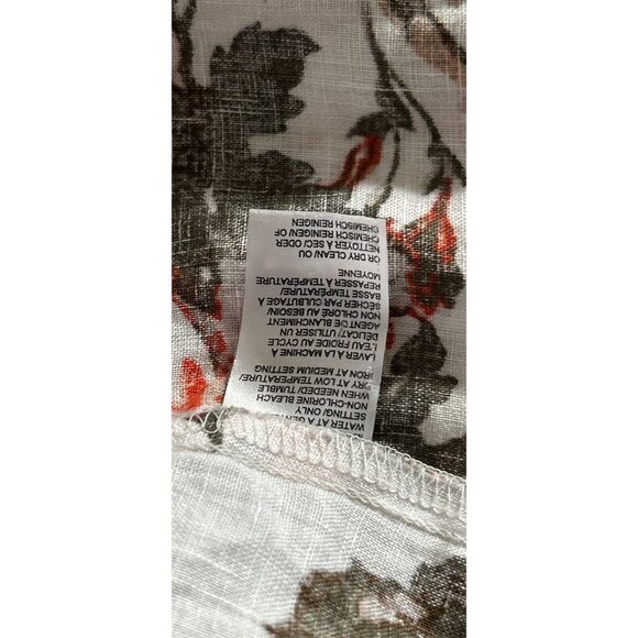 LORD & TAYLOR 100% Linen Printed Shirt Button-up Floral Size Large/P - Picture 9 of 9